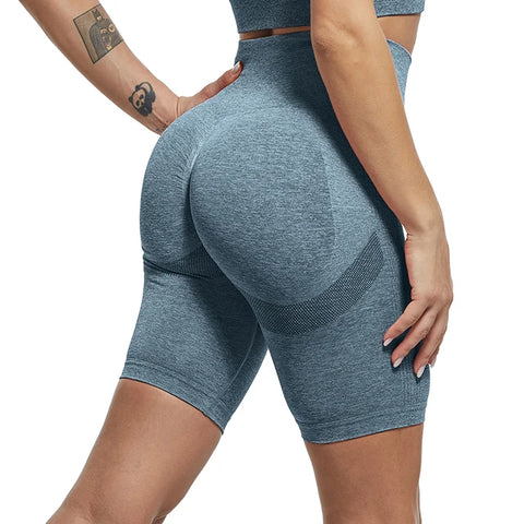 Women High Waisted Fitness Yoga Sports Gym Seamless Push Up Butt Summer Workout Shorts - Fashlot