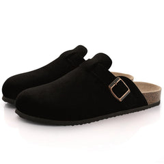 Unisex Suede Clogs & Mules – Cork Insole Sandals with Arch Support for Home & Beach - Fashlot