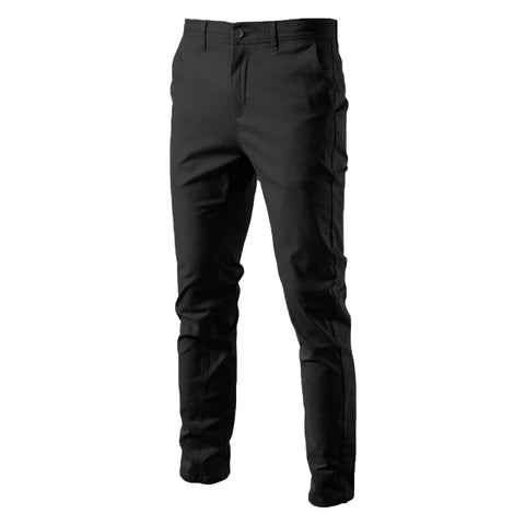 Men’s Straight Slim Chino Pants – Breathable Cotton Blend, Casual & Work - Fashlot