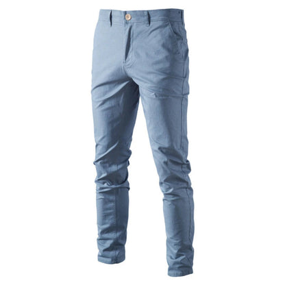 Men’s Straight Slim Chino Pants – Breathable Cotton Blend, Casual & Work - Fashlot