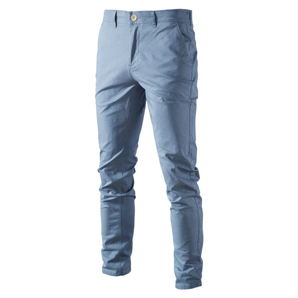 Men’s Straight Slim Chino Pants – Breathable Cotton Blend, Casual & Work - Fashlot