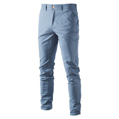 Men’s Straight Slim Chino Pants – Breathable Cotton Blend, Casual & Work - Fashlot