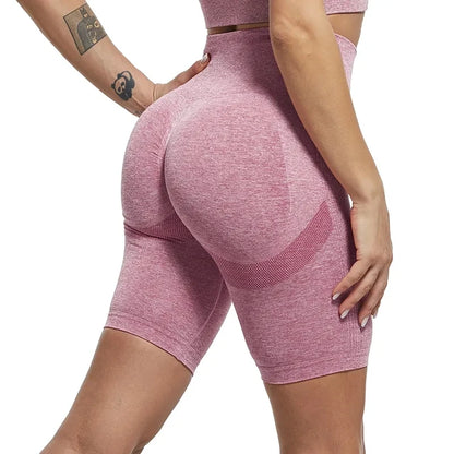 Women High Waisted Fitness Yoga Sports Gym Seamless Push Up Butt Summer Workout Shorts - Fashlot