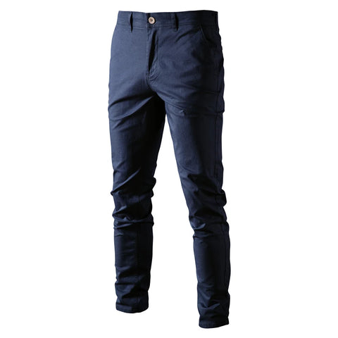Men’s Straight Slim Chino Pants – Breathable Cotton Blend, Casual & Work - Fashlot