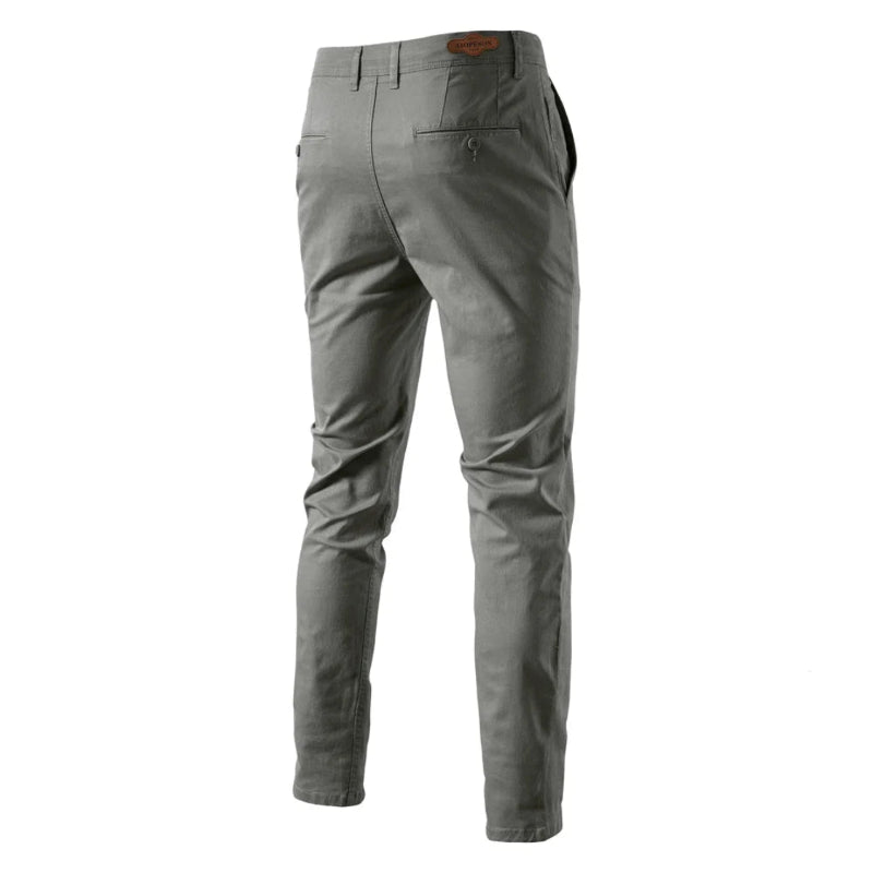 Men’s Straight Slim Chino Pants – Breathable Cotton Blend, Casual & Work - Fashlot