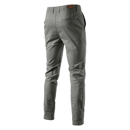 Men’s Straight Slim Chino Pants – Breathable Cotton Blend, Casual & Work - Fashlot