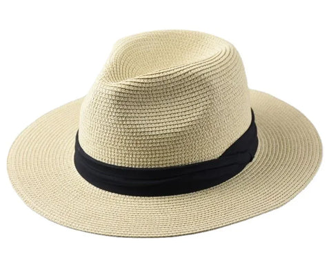 Summer Plus Size Panama Straw Hat – Classic Wide Brim Sun Protection - Fashlot