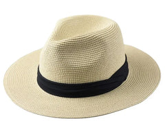 Summer Plus Size Panama Straw Hat – Classic Wide Brim Sun Protection - Fashlot