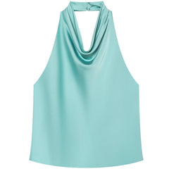 Lake blue halter top on a white background - Fashlot