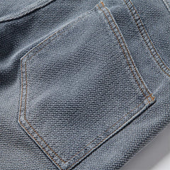 Close-up of a blue denim pocket with stitching detail - Fashlot