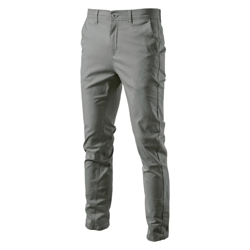Men’s Straight Slim Chino Pants – Breathable Cotton Blend, Casual & Work - Fashlot