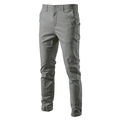 Men’s Straight Slim Chino Pants – Breathable Cotton Blend, Casual & Work - Fashlot