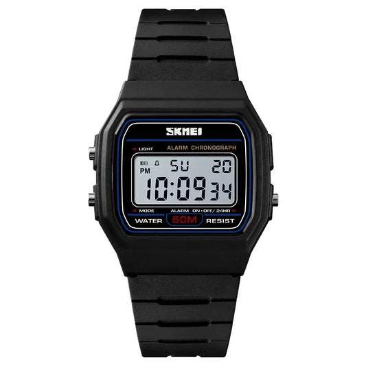 Black digital watch on a white background. - Fashlot
