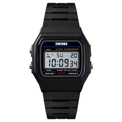 Black digital watch on a white background. - Fashlot