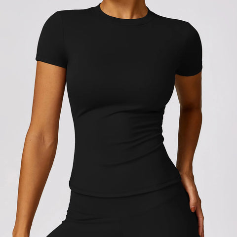 Women's Seamless Sport T-Shirt – Short Sleeve Yoga & Gym Activewear Top - Fashlot