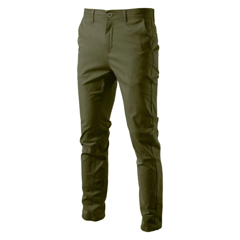 Men’s Straight Slim Chino Pants – Breathable Cotton Blend, Casual & Work - Fashlot
