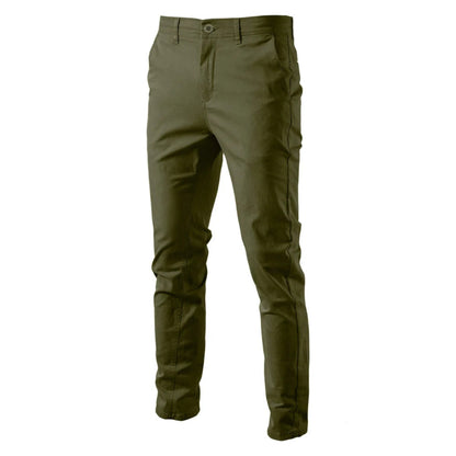 Men’s Straight Slim Chino Pants – Breathable Cotton Blend, Casual & Work - Fashlot
