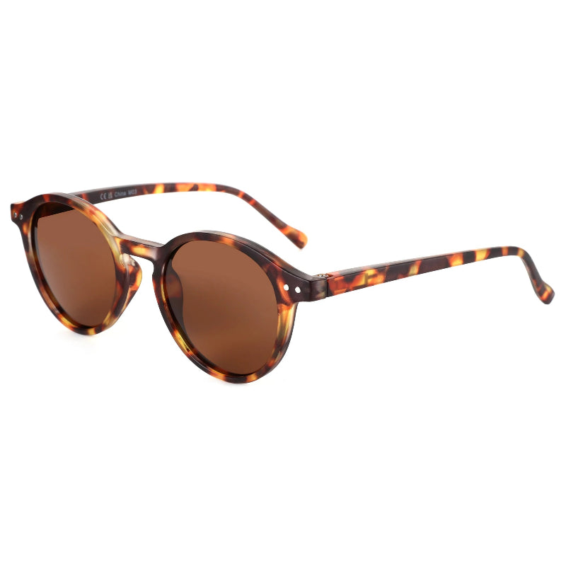 Classic Tortoise Sunglasses with tortoiseshell frame and brown lenses on a white background - Fashlot