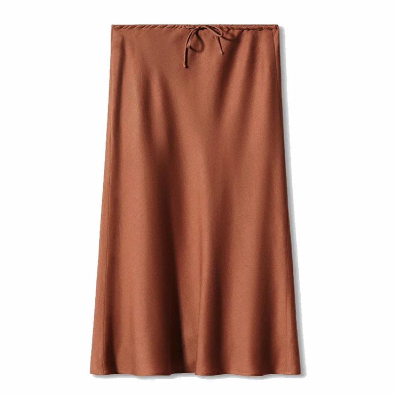 Brown slip skirt on a white background - Fashlot