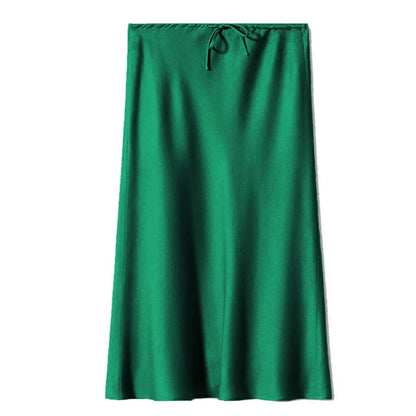 Green maxi skirt on a white background - Fashlot