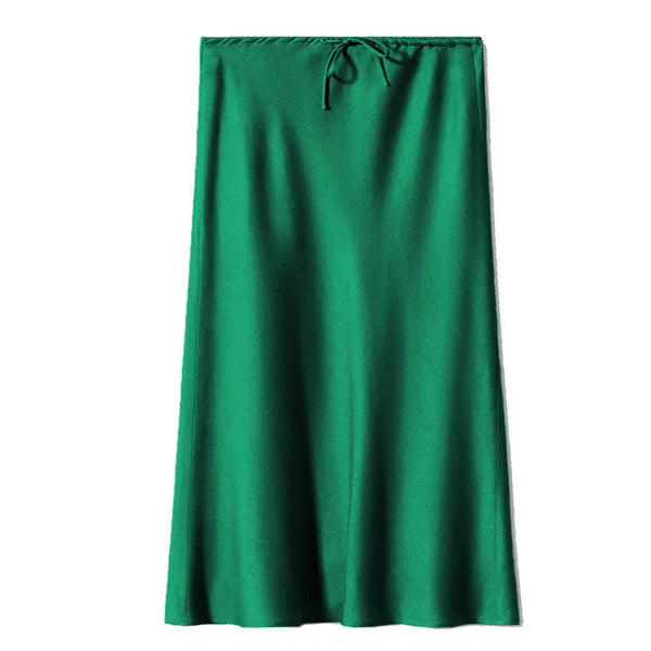 Green maxi skirt on a white background - Fashlot
