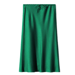 Green maxi skirt on a white background - Fashlot