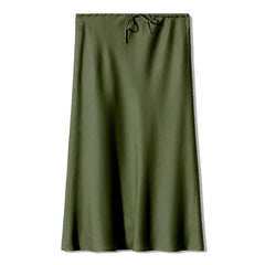 Army Green long skirt on a white background - Fashlot