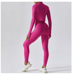 Magenta Women’s 3 Piece Tracksuit Pants Set – Quick Dry, High Waist, Breathable Activewear - Fashlot