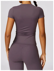 Women's Seamless Sport T-Shirt – Short Sleeve Yoga & Gym Activewear Top - Fashlot