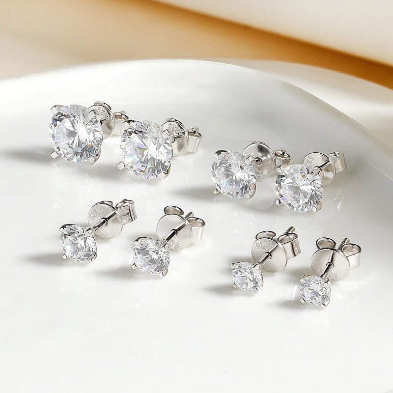 S925 Sterling Silver Moissanite Stud Earrings 0.2-2ct - Fashlot