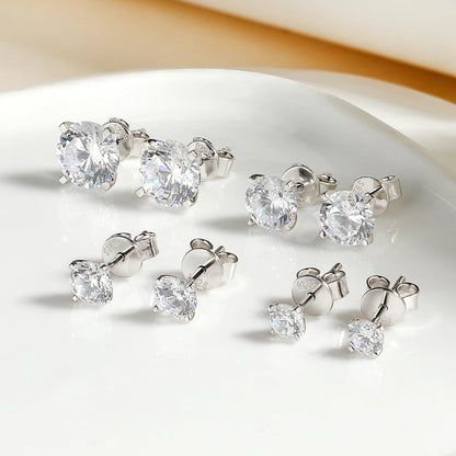 S925 Sterling Silver Moissanite Stud Earrings 0.2-2ct - Fashlot