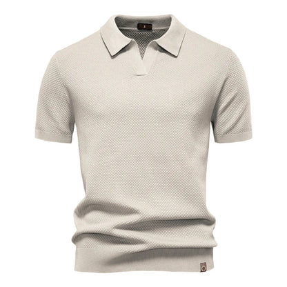 Apricot textured polo shirt on a white background  -Fashlot