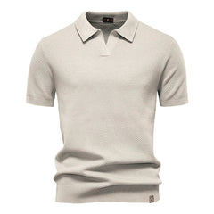 Apricot textured polo shirt on a white background  -Fashlot