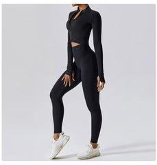 Women’s Black 3 Piece Tracksuit Pants Set – Quick Dry, High Waist, Breathable Activewear - Fashlot