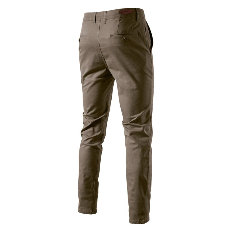 Men’s Straight Slim Chino Pants – Breathable Cotton Blend, Casual & Work - Fashlot