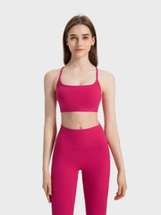 Women’s Crisscross Back Scoop Neck Active Cami – With Removable Pads - Fashlot