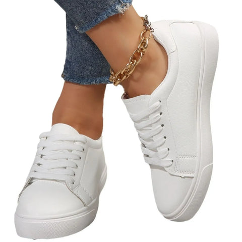 Women’s Round Toe Platform Sneakers – Elevated Comfort, Everyday Style, Easy to Wear - Fashlot