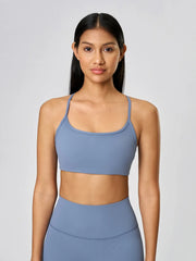 Women’s Crisscross Back Scoop Neck Active Cami – With Removable Pads - Fashlot