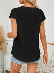 Women’s V-Neck Cap Sleeve Blouse – Light, Feminine & Easy to Style - Fashlot