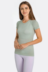 Women's Active T-Shirt – Short Sleeve Round Neck Sports Top for Workouts - Fashlot