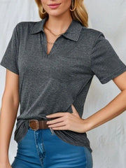 Classic Johnny Collar Short Sleeve T-Shirt - Fashlot 