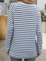 Women’s Classic Striped Long Sleeve Tee – Everyday Comfort with a Timeless Look - Fashlot