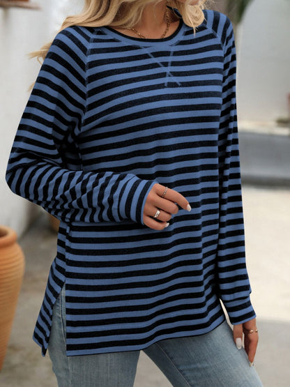 Women’s Classic Striped Long Sleeve Tee – Everyday Comfort with a Timeless Look - Fashlot