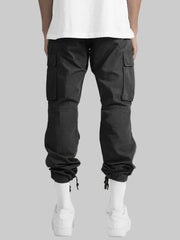 Men’s Black Full Size Drawstring Cargo Pants – Built for Comfort & Everyday Wear Back- Fashlot