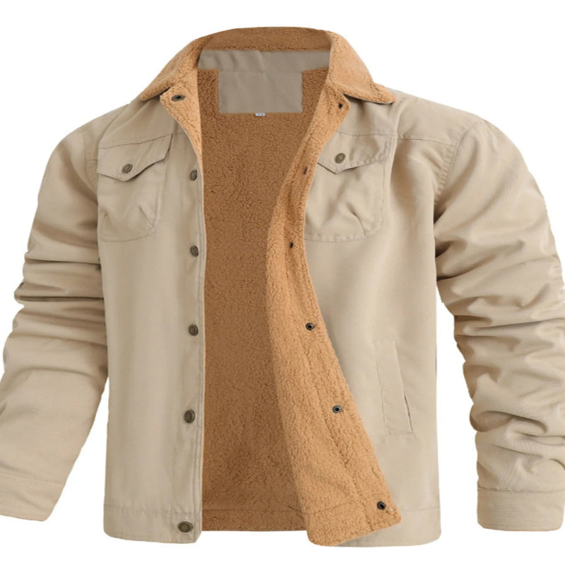 Men's Full Size Sherpa Plush Lined Long Sleeve Jacket – Plus Size - Fashlot