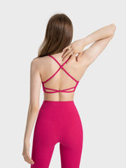 Women’s Crisscross Back Scoop Neck Active Cami – With Removable Pads - Fashlot