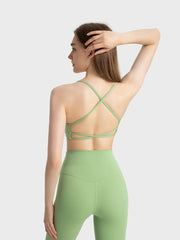 Women’s Crisscross Back Scoop Neck Active Cami – With Removable Pads - Fashlot