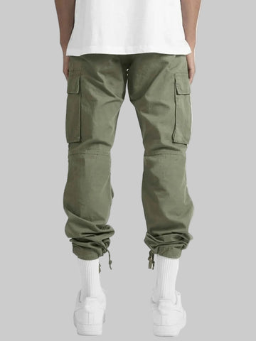 Men’s Green Full Size Drawstring Cargo Pants Back – Built for Comfort & Everyday Wear - Fashlot