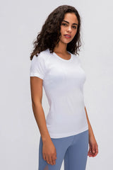 Women's Active T-Shirt – Short Sleeve Round Neck Sports Top for Workouts - Fashlot