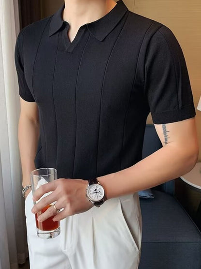 Men's Plus Size Collared Neck Short Sleeve Polo - Fashlot